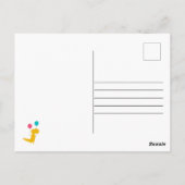 キュート恐竜誕生日カラフルパーティー少年 ポストカード (裏面)