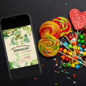 キュート恐竜誕生日グリーントロピカル3rd 招待状