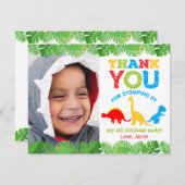 キュート恐竜誕生日サンキューカード サンキューカード (正面/裏面)