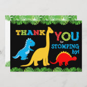 キュート恐竜誕生日サンキューカード サンキューカード (正面/裏面)
