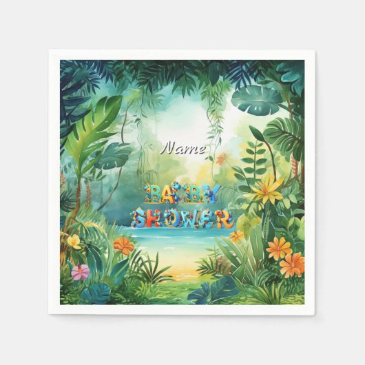 キュート恐竜誕生日ナプキンス スタンダードカクテルナプキン (正面)