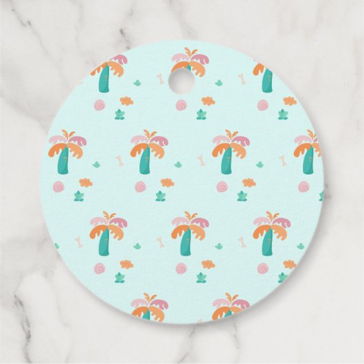 キュート恐竜誕生日メッセージカード フェイバータグ (裏面)