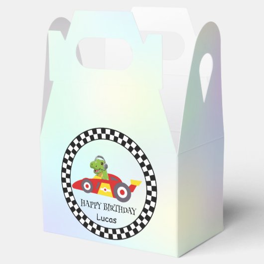 キュート恐竜誕生日レーシングカーボーイの子供の名前 フェイバーボックス (オープン)