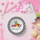 キュート恐竜誕生日レーシングカーボーイの子供の名前 ペーパーボウル (パーティー)