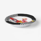 キュート恐竜誕生日レーシングカーボーイの子供の名前 ペーパーボウル (傾斜あり)