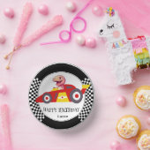 キュート恐竜誕生日レーシングカーボーイの子供の名前 ペーパーボウル (パーティー)