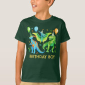 キュート恐竜誕生日少年Tレックス Tシャツ (正面)