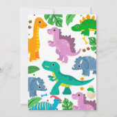 キュート恐竜誕生日招待状 招待状 (裏面)