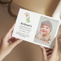 キュート恐竜誕生日招待状