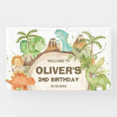 キュート恐竜誕生日赤ちゃんシャワー背景 横断幕 (横)