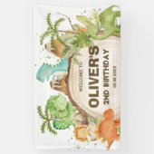 キュート恐竜誕生日赤ちゃんシャワー背景 横断幕 (縦)