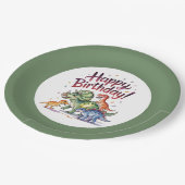 キュート恐竜誕生日 ペーパープレート (アングル)
