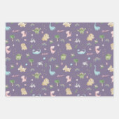 キュート恐竜誕生日 ラッピングペーパーシート (正面3)