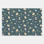 キュート恐竜誕生日 ラッピングペーパーシート (正面)