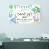 キュート恐竜1歳の誕生日パーティー 横断幕 (トレードショー)