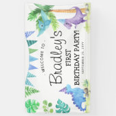 キュート恐竜1歳の誕生日パーティー 横断幕 (縦)