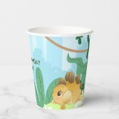 キュート恐竜1st誕生日ディノパーティー 紙コップ (裏面)