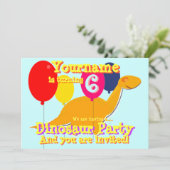 キュート恐竜6バースデーパーティ招待状 招待状 (スタンド正面)