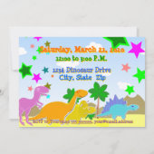 キュート恐竜6バースデーパーティ招待状 招待状 (裏面)