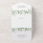 キュート恐竜、Tレックス、ジュラシック、ファースト誕生日 オールインワン招待状 (外側)