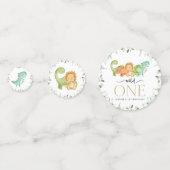 キュート恐竜、Tレックス、ジュラシック、ファースト誕生日 コンフェッティ (裏面)