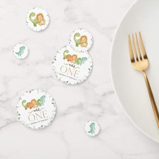 キュート恐竜、Tレックス、ジュラシック、ファースト誕生日 コンフェッティ (グループ)