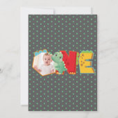 キュート恐竜Dinoパーティー第1カラフル誕生日 招待状 (裏面)