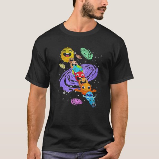 キュート惑星天文学宇宙宇宙航空宇宙衛星 Tシャツ (正面)