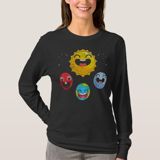 キュート惑星太陽天文学科学者宇宙科学 Tシャツ (正面)