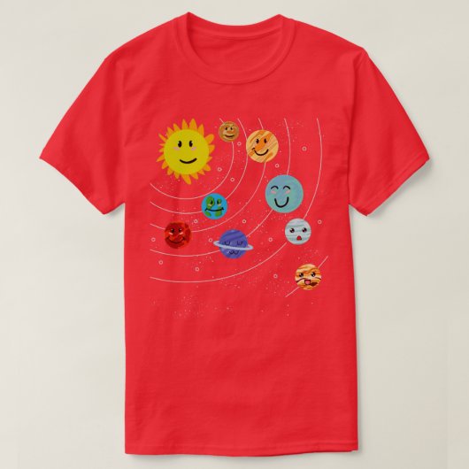 キュート惑星科学システ太陽のム宇宙天文学 Tシャツ (デザイン正面)