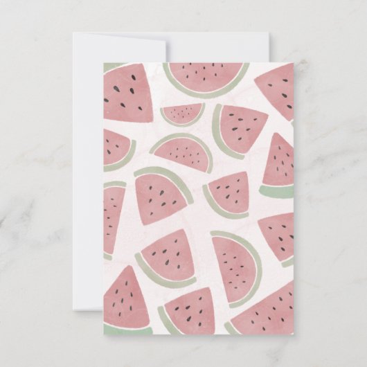 キュート感謝していアメロンウォーターカラースイカ誕生日 サンキューカード (裏面)