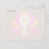 キュート感謝祭トルコ秋秋の収穫 シーズンポストカード (裏面)