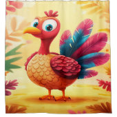 キュート感謝祭七面鳥シャワーカーテン シャワーカーテン (正面)