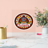 キュート感謝祭格言withトルコイラストレーションC アクリルサイン (ウェディング)