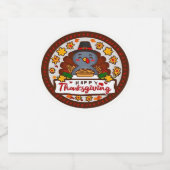 キュート感謝祭格言withトルコイラストレーションC スパークリングワインラベル (シングルラベル)