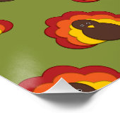 キュート感謝祭秋七面鳥パターン ポスター (コーナー)