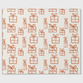 キュート手描きクリスマスギフトパッケージパターン ラッピングペーパー (フラット)