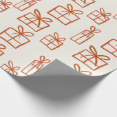 キュート手描きクリスマスギフトパッケージパターン ラッピングペーパー (角)