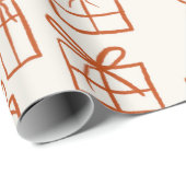 キュート手描きクリスマスギフトパッケージパターン ラッピングペーパー (ロールコーナー)