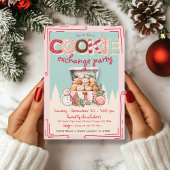 キュート手描きクリスマスクッキー交換パーティー 招待状