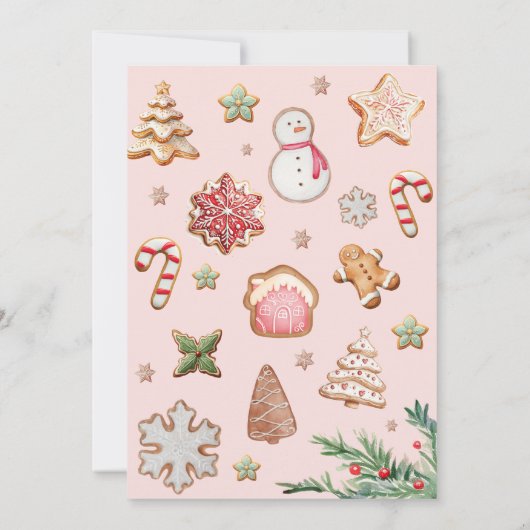 キュート手描きクリスマスクッキー交換パーティー 招待状 (裏面)