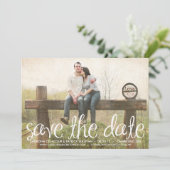 キュート手書きスクリプトセーブ・ザ・デート案内 招待状 (スタンド正面)