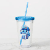 キュート投票ブルー2024大統領のカスタム16ozブルー アクリルタンブラー (裏面)