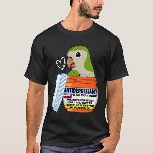 キュート抗うつ剤パロットIグリーンモンクパレーケQ Tシャツ (正面)