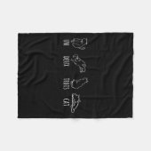 キュート抽象芸術ウンドゥトロワキャットフランスの子猫 フリースブランケット (正面(横))