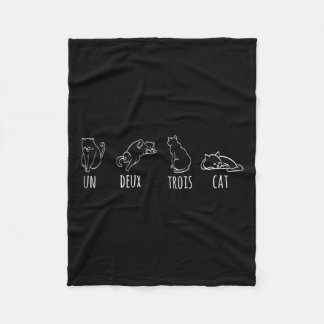 キュート抽象芸術ウンドゥトロワキャットフランスの子猫 フリースブランケット