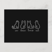 キュート抽象芸術ウンドゥトロワキャットフランスの子猫 ポストカード (正面)