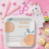 キュート抽象芸術オレンジフルーティはっきりしたブライダルシャワー ペーパープレート (パーティー)