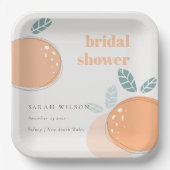 キュート抽象芸術オレンジフルーティはっきりしたブライダルシャワー ペーパープレート (正面)