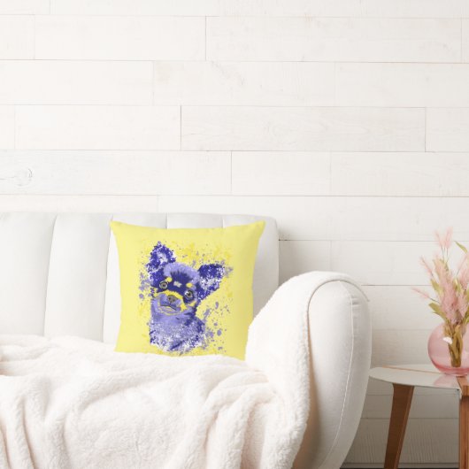 キュート抽象芸術ブルーチワワ装飾用クッション クッション (ソファ)
